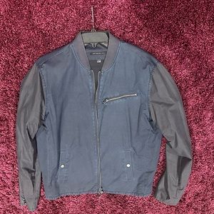 John Varvatos mens bomber jacket blue size L